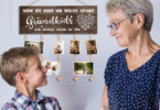 personalized gifts for grandma, wall hanging plate with photos for grandkids